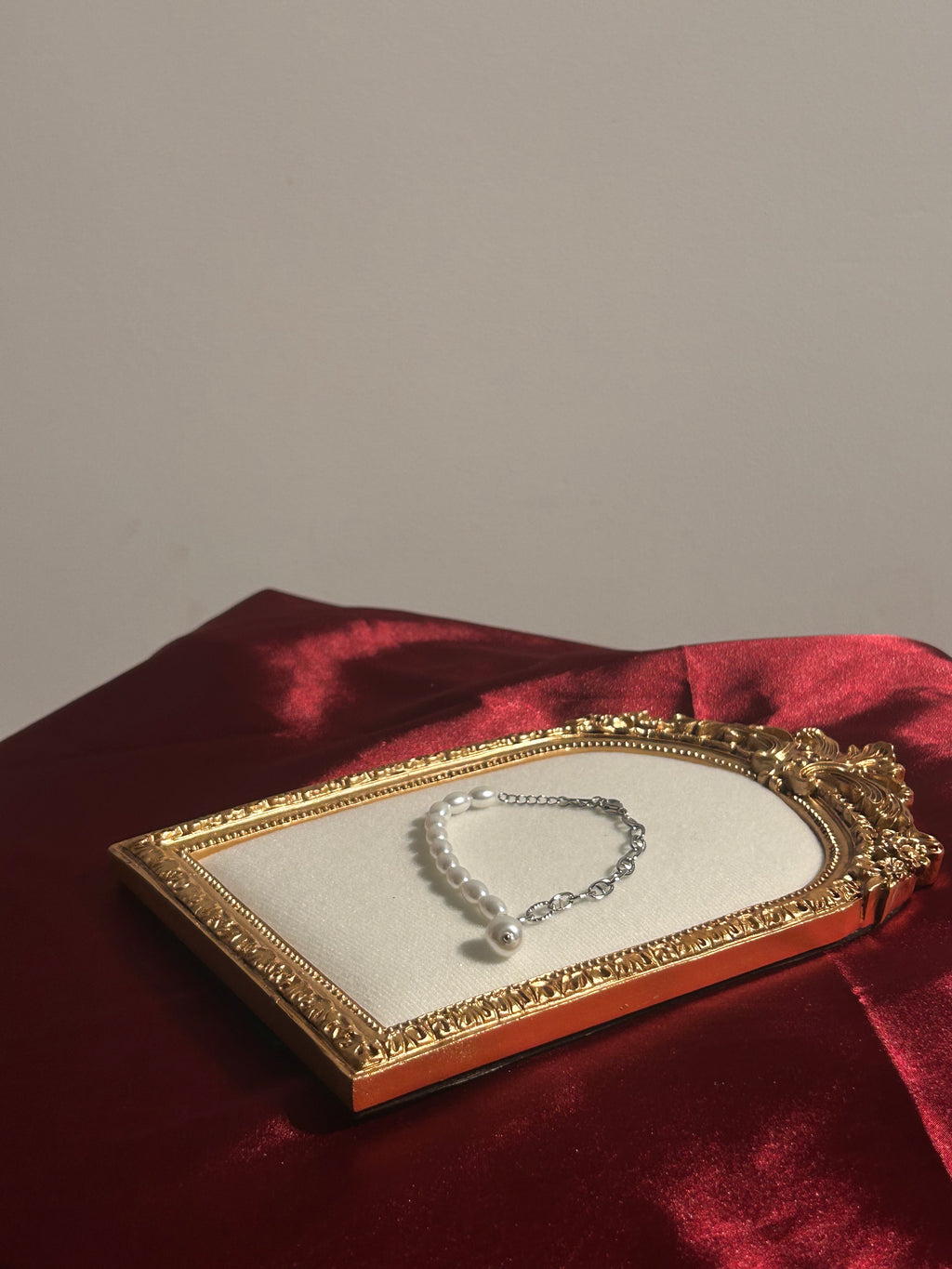 Silver Pearl Drop Bracelet