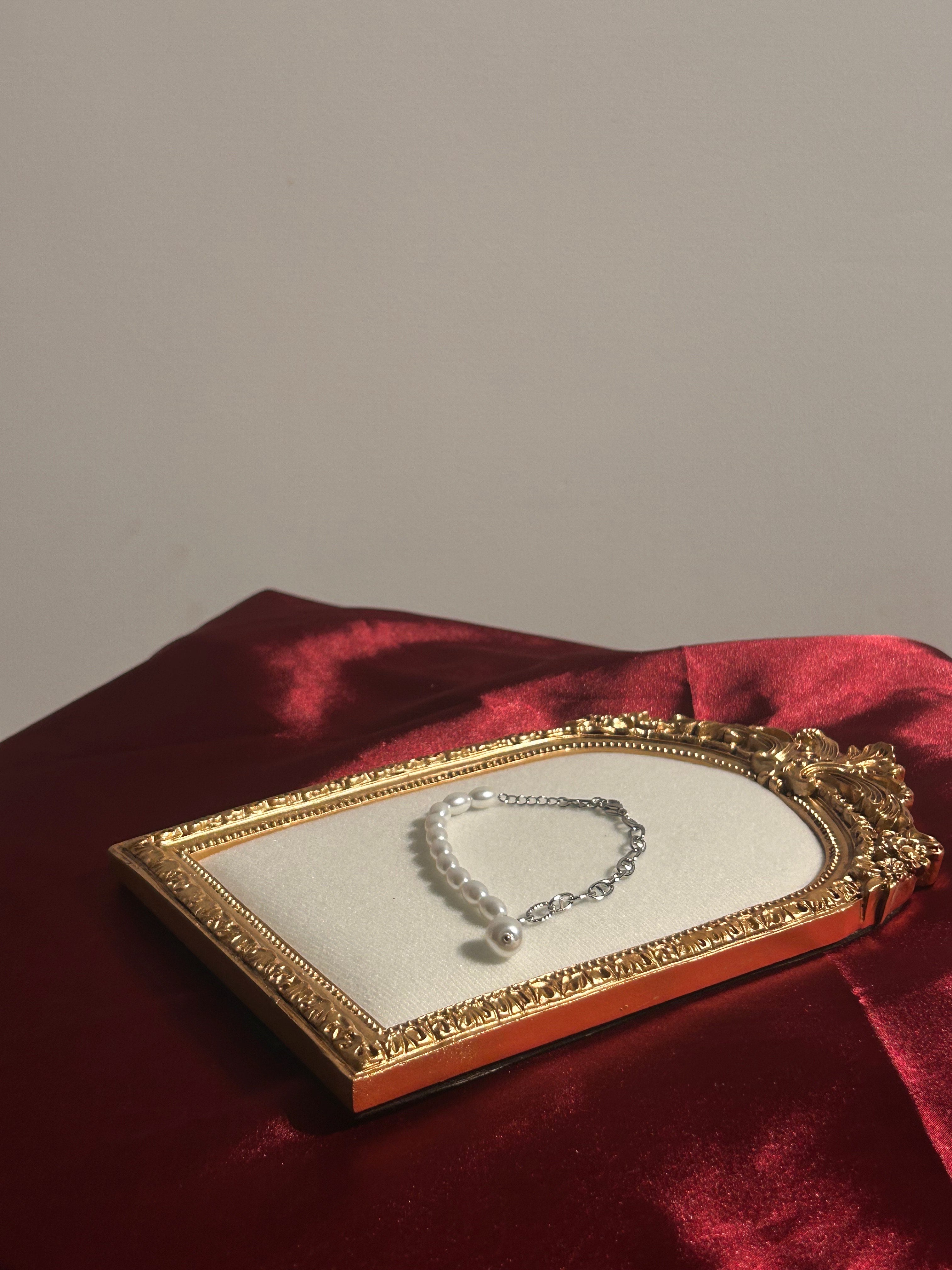 Silver Pearl Drop Bracelet