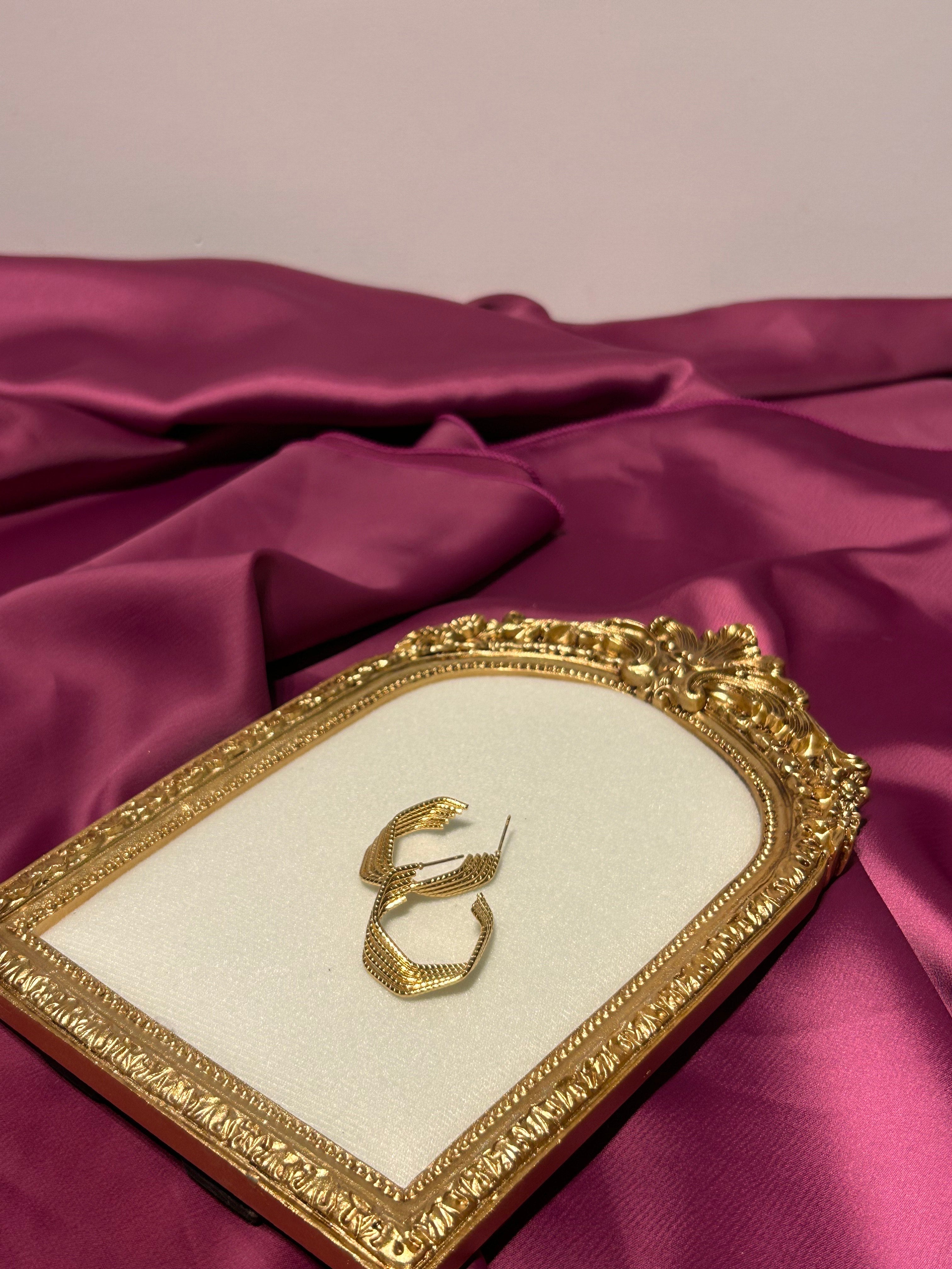 Golden Pentagon Earrings